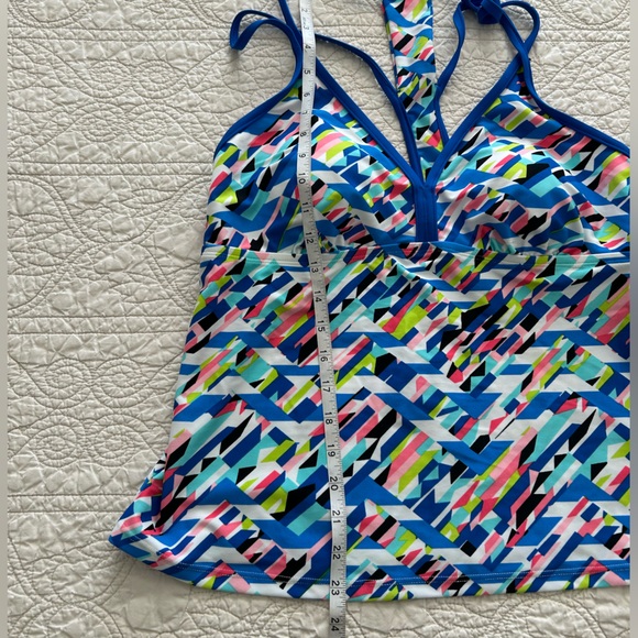 NWT Women’s Blue Printed Go Gossip Swim Tankini Top - Sz L - Picture 9 of 16